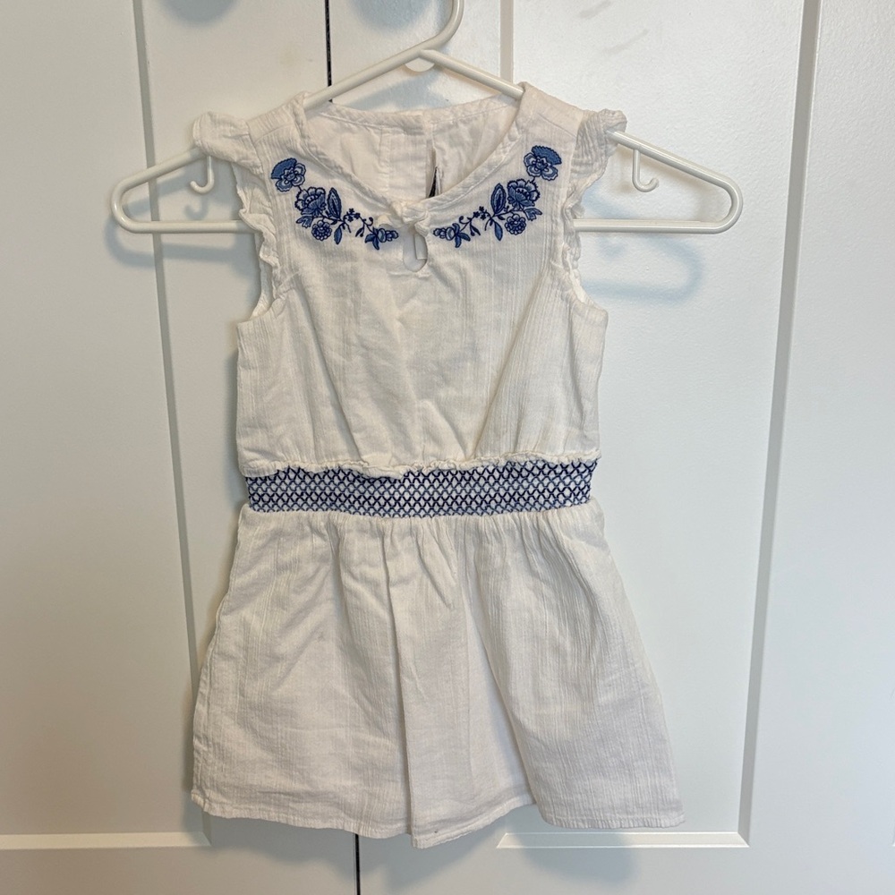 Janie and Jack Dress with Blue Embroidery